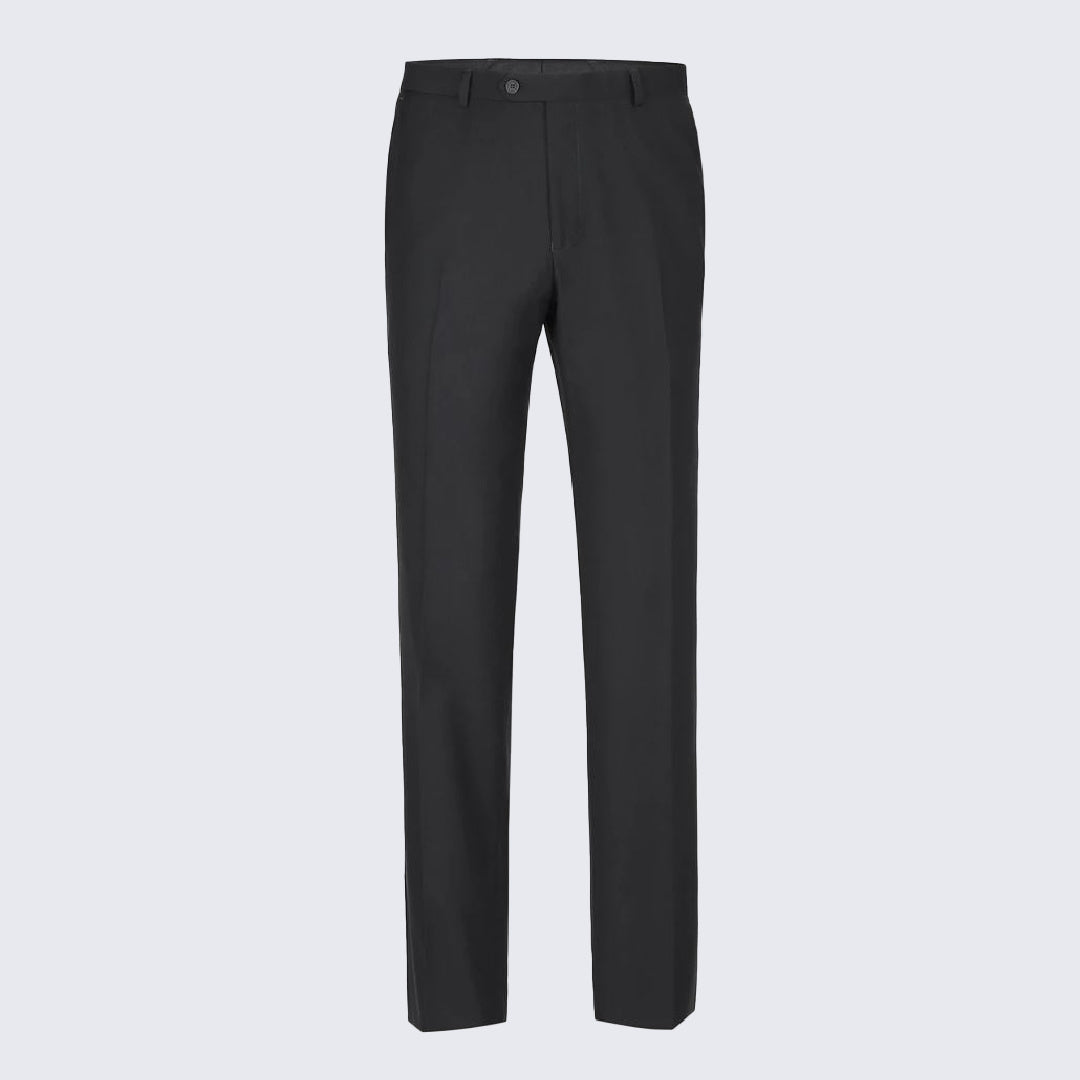 Men's Black Slim Fit Pants -Unhemmed