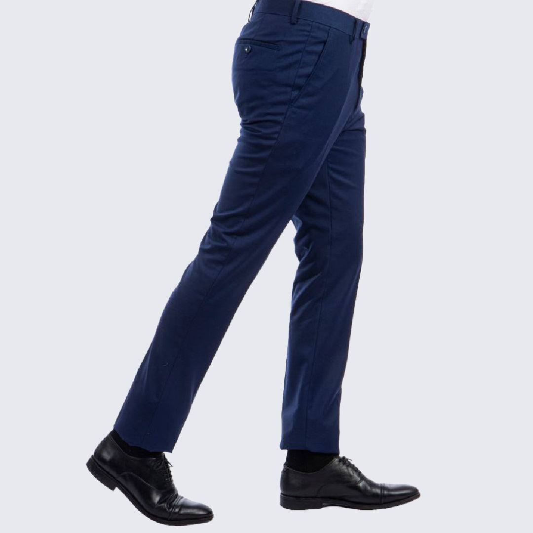 Mens Indigo Blue Dress Pants Skinny Fit