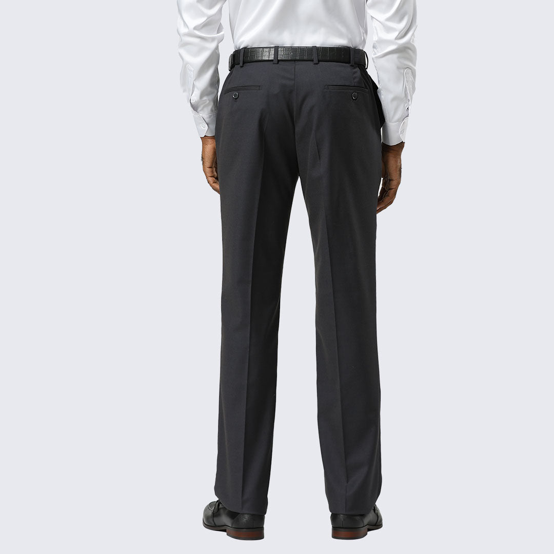 Charcoal Modern Fit Dress Pants – Flat Front, Unhemmed (Expandable Waistband)