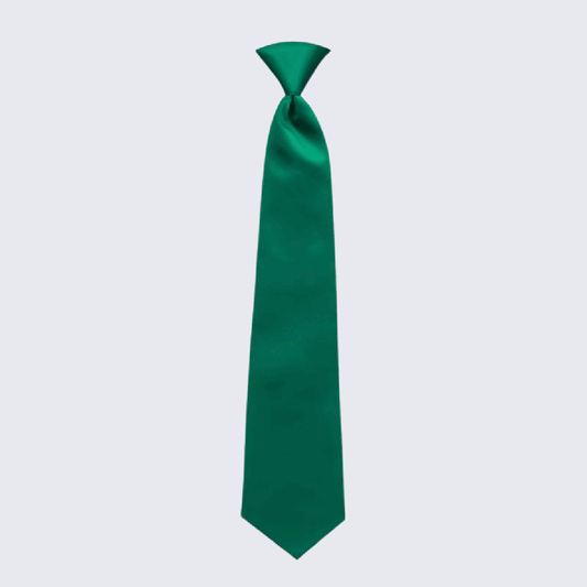 Boy's Satin Emerald Green Pre-Tied Tie for Kids Teen Children - Wedding