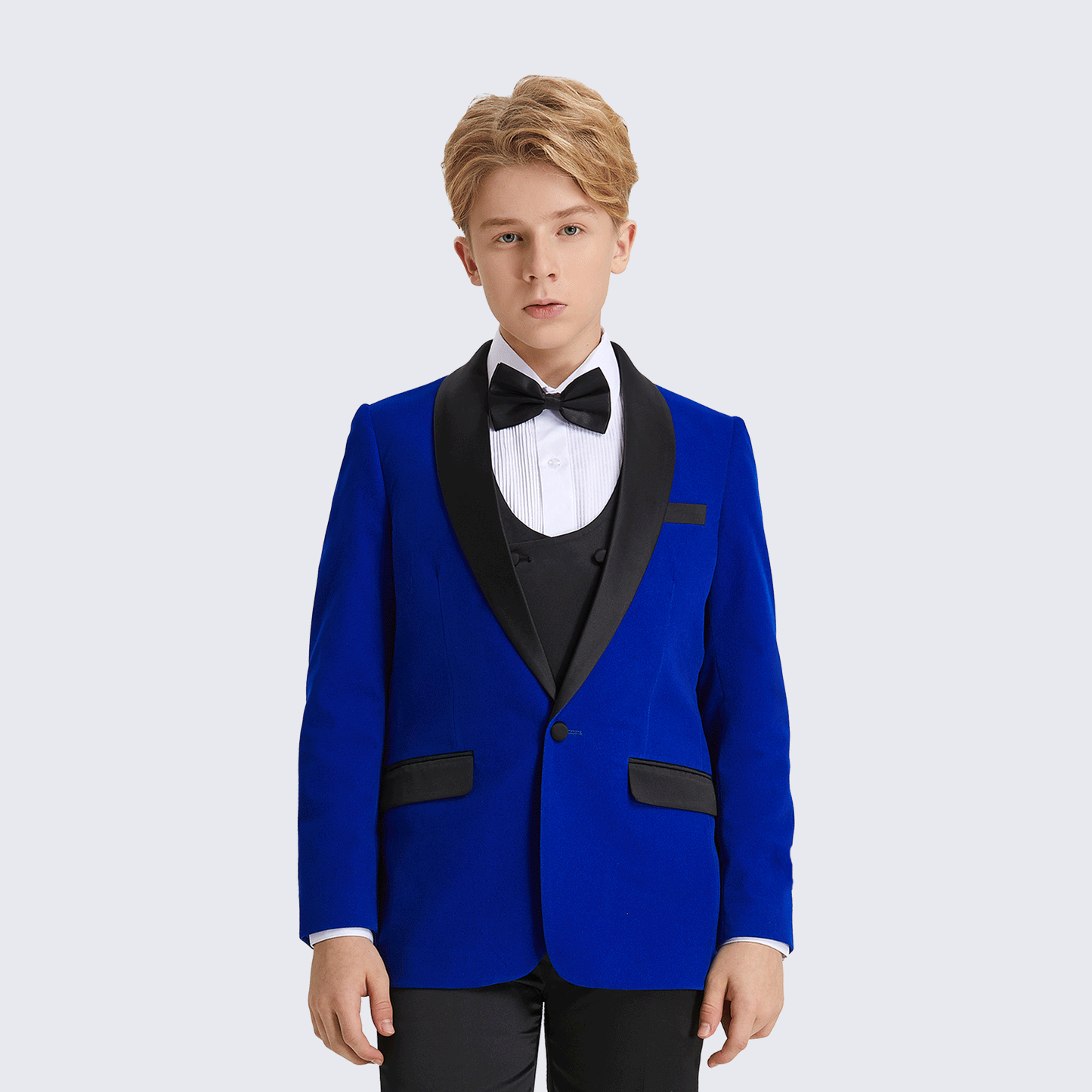Boy's Royal Tuxedo Velvet 5-Piece Set for Kids Teen Children - Wedding