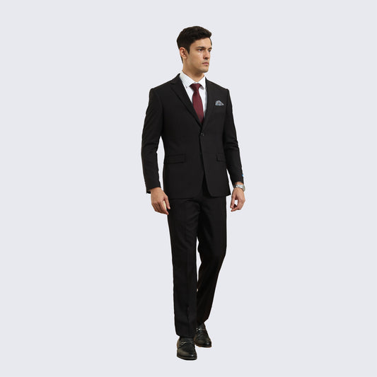 Black Pinstripe Three Piece Suit with Notch Lapel – Wedding & Prom