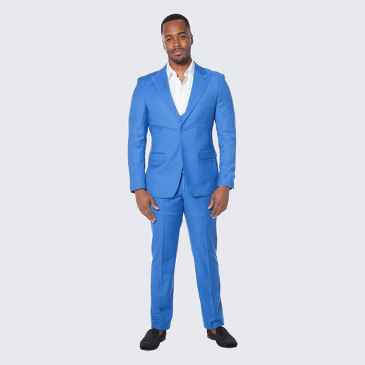 [DISCOUNTED] Men's Royal Blue Suit Three Piece Set - Limited Sizes