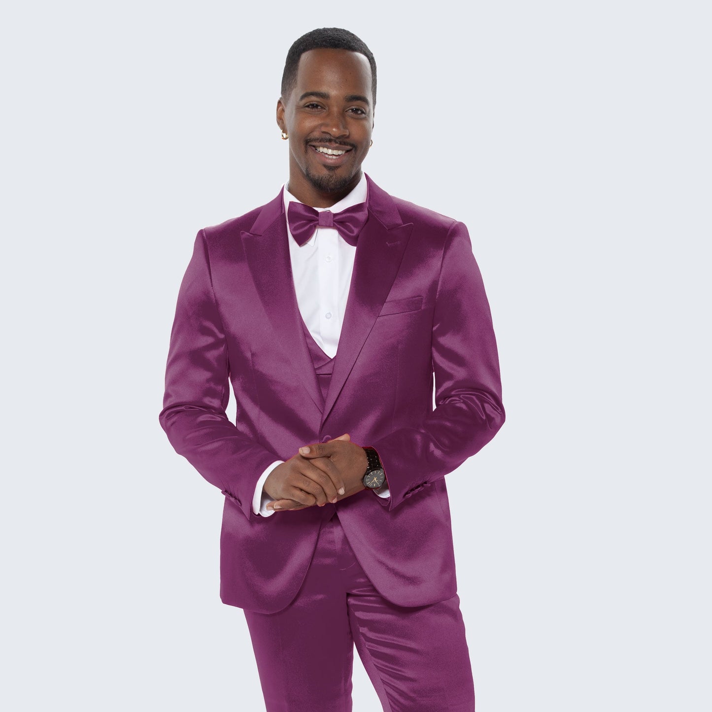 Purple Satin Tuxedo Four Piece Set - Wedding - Prom