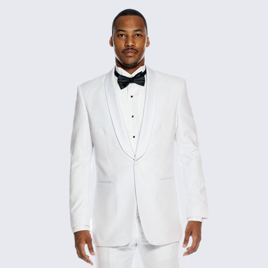 [DISCOUNTED] White Tuxedo Slim Fit with Shawl Lapel - Limited Sizes