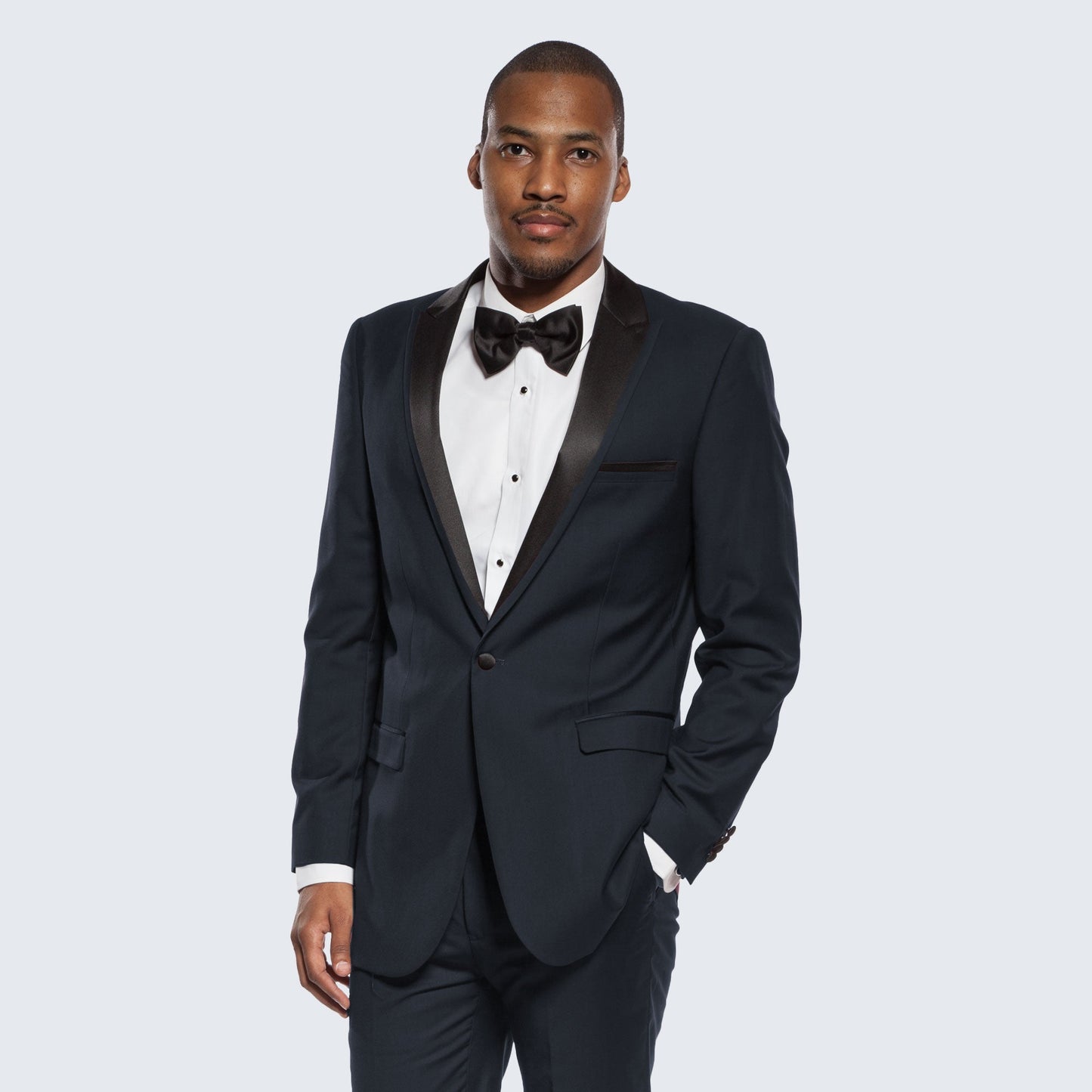 [DISCOUNTED] Navy Blue Tuxedo Slim Fit One Button Peak Framed Lapel - Limited Sizes