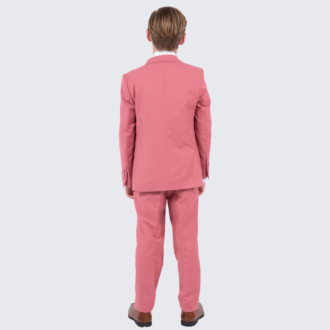 Boys Mauve 5-Piece Suit Set – Wedding & Ring Bearer