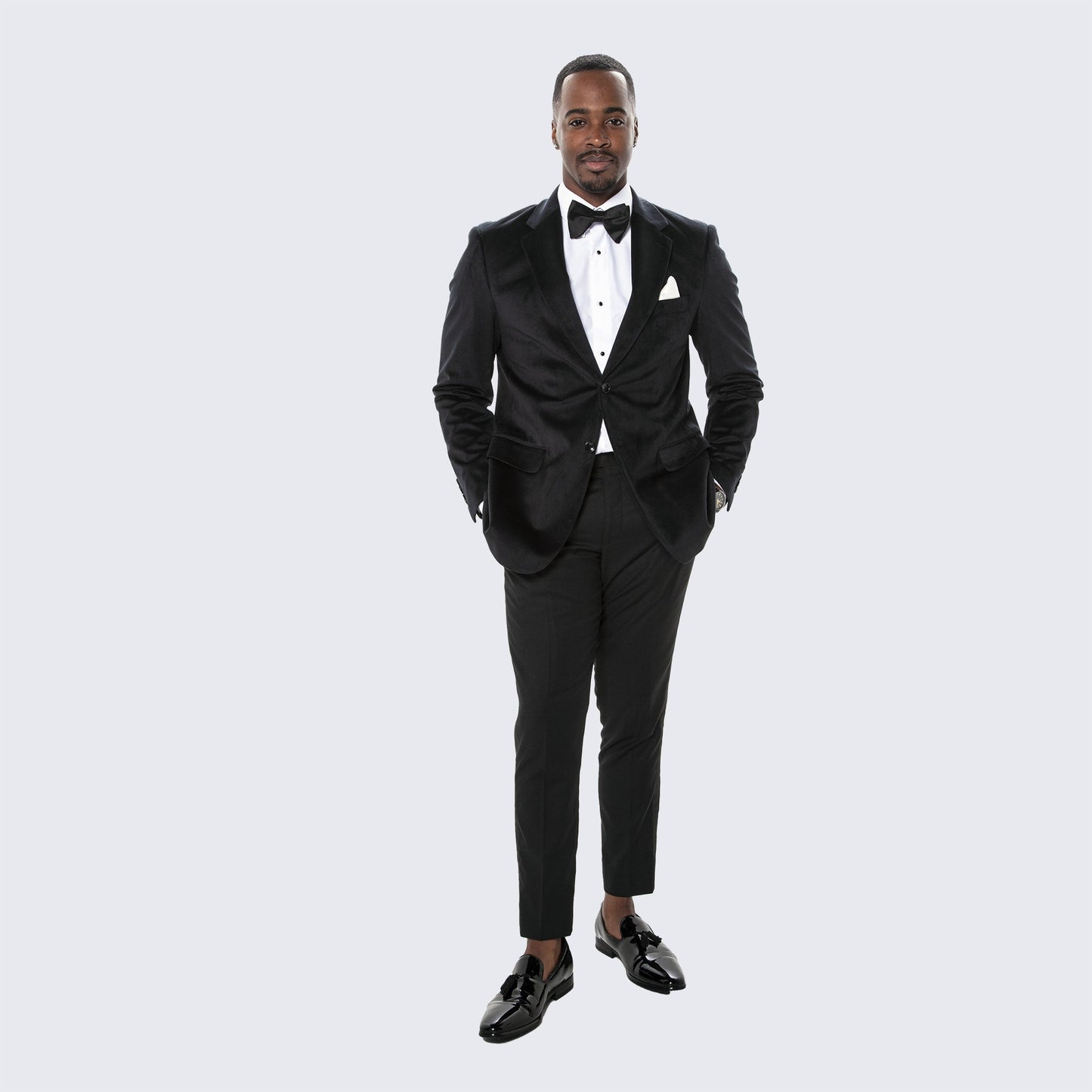 Black Velvet Tuxedo Jacket with Notch Lapel – Wedding & Prom
